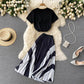 Black A line two pieces dress  662