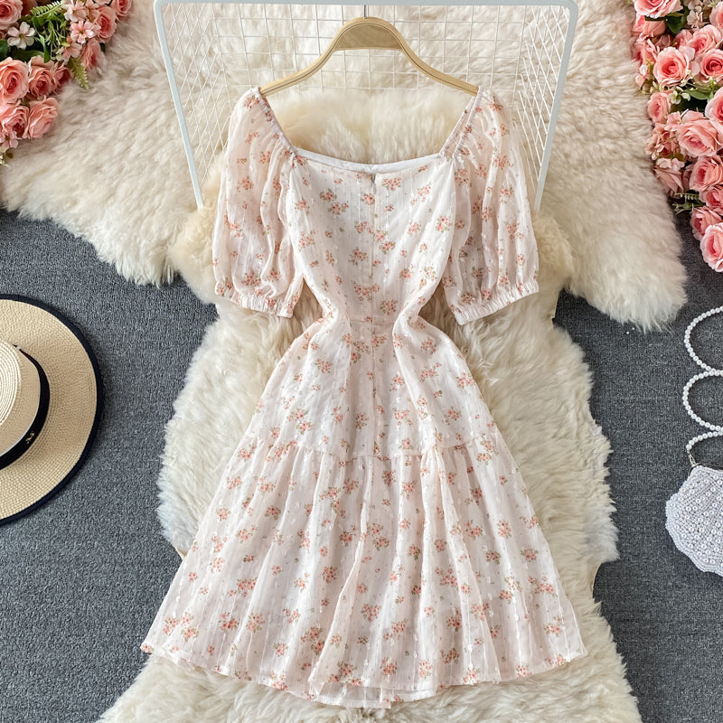 Cute A line floral dress  619
