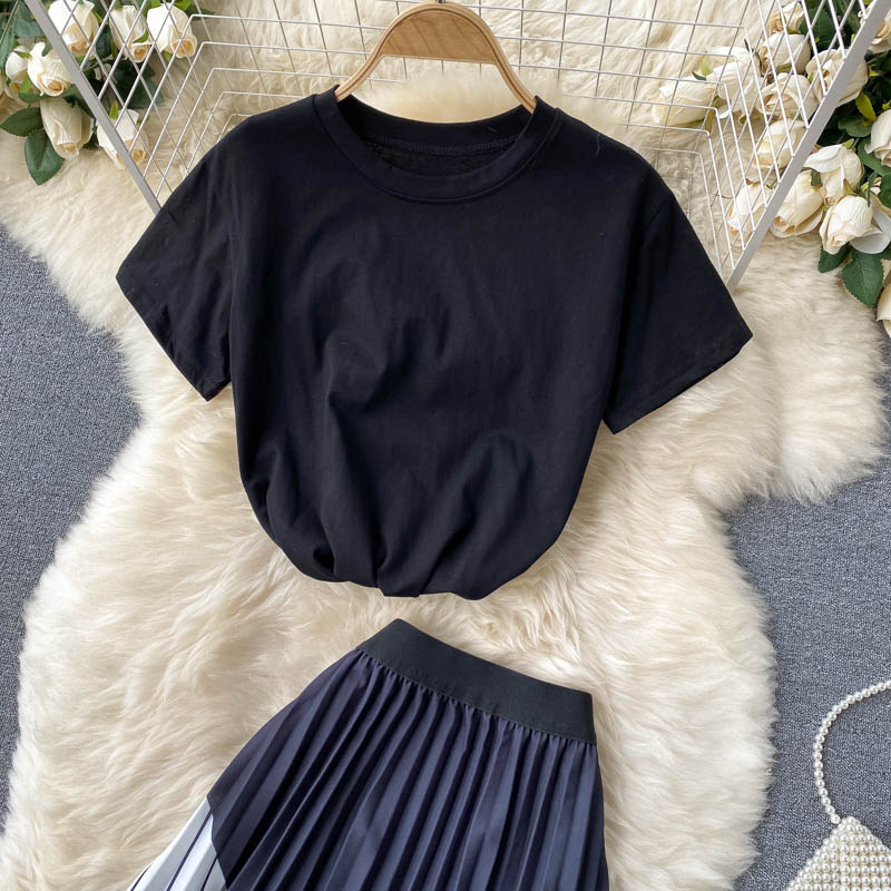 Black A line two pieces dress  662