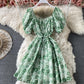 Cute A line floral dress fashion dress  691