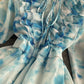 Blue A line long sleeve dress fashion dress 649