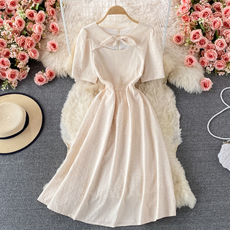 Cute bow short A line dress fashion dress  533