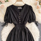 Simple v neck short dress fashion dress  664
