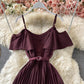 Cute A line dress off shoulder fashion dress  695