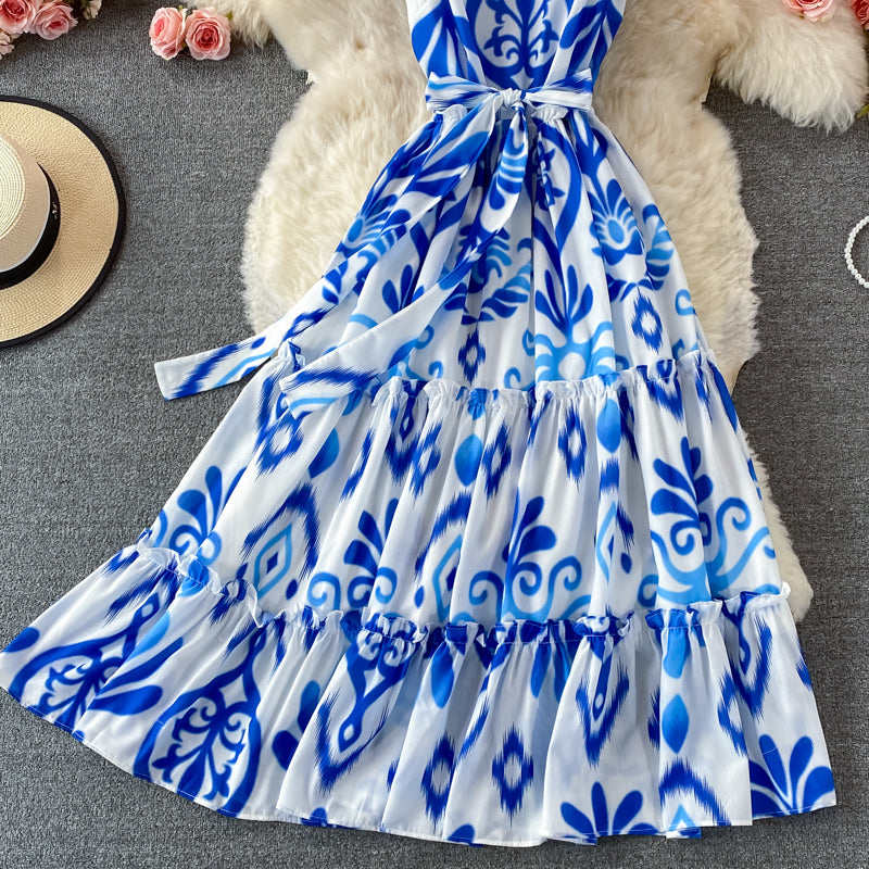 Robe trapèze à col rond et jolie robe tendance 504