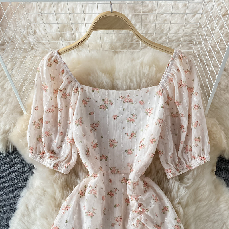Cute A line floral dress  619