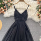 Cute v neck tulle short dress fashion dress  612