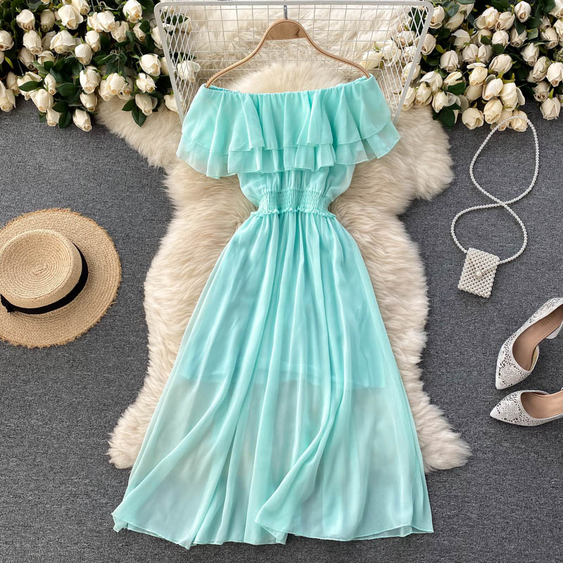 Cute chiffon A line dress fashion dress  637