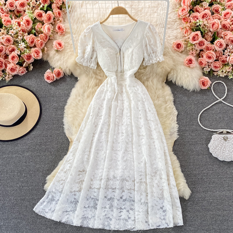Cute v neck lace dress fashion dress  524