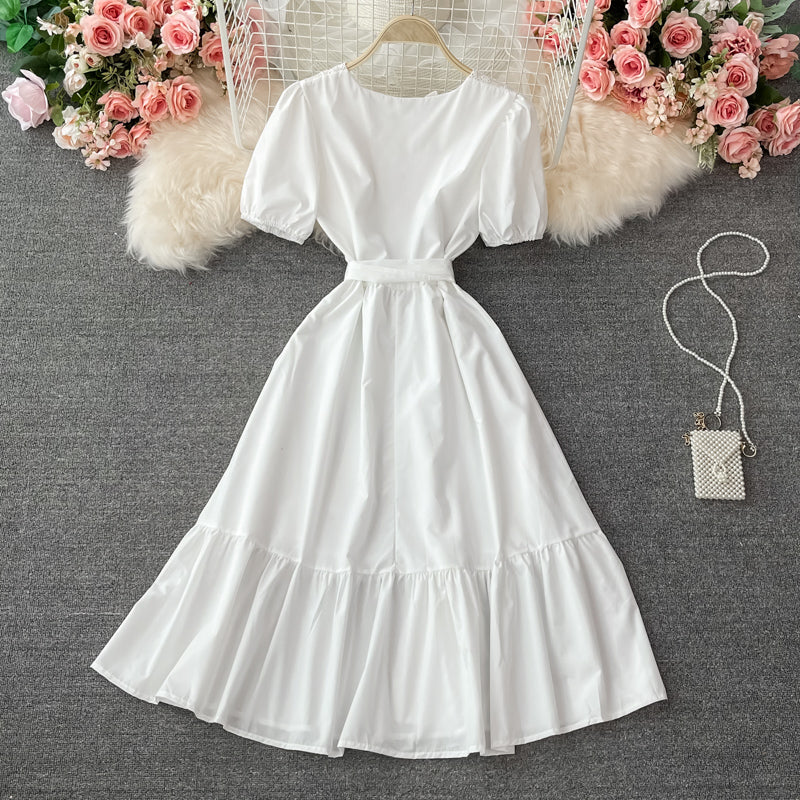 Robe blanche trapèze tendance 621