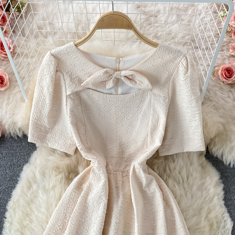 Cute bow short A line dress fashion dress  533