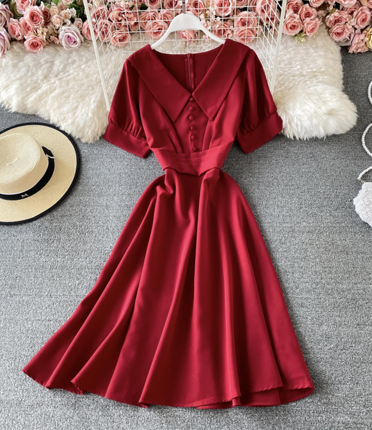 Cute A line short dress fashion dress  690