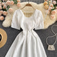 Cute A line short dress with bow  581