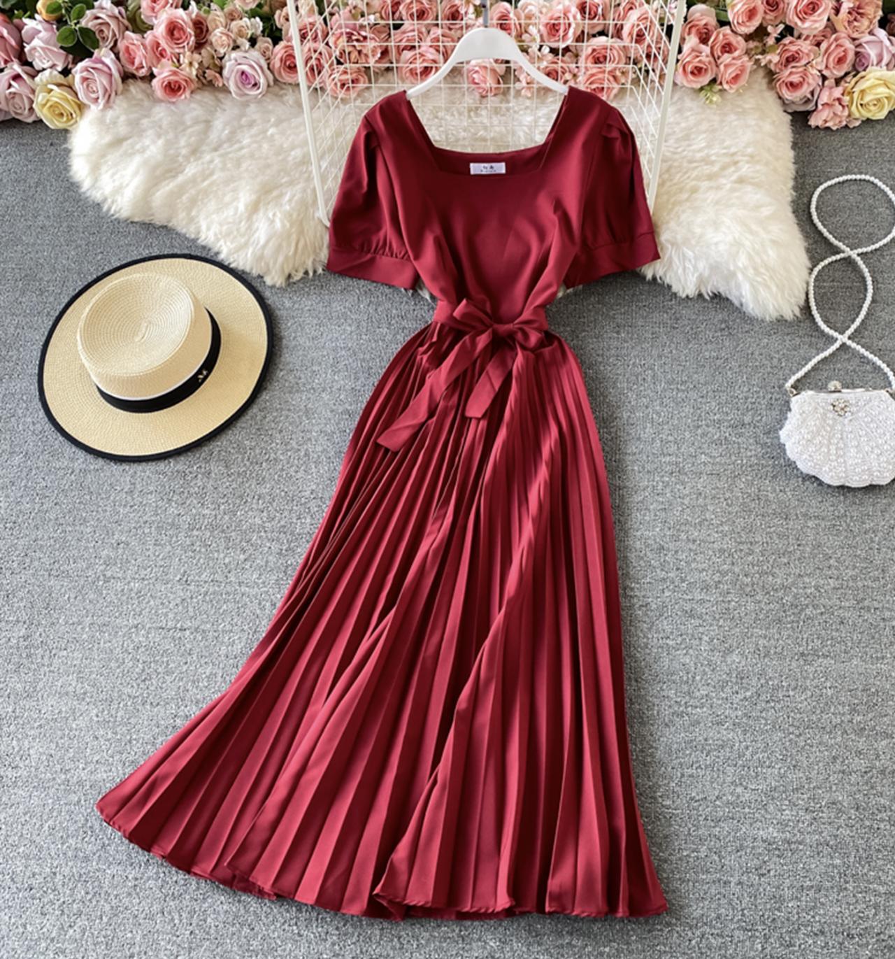 Cute A line short dress simple dress  674