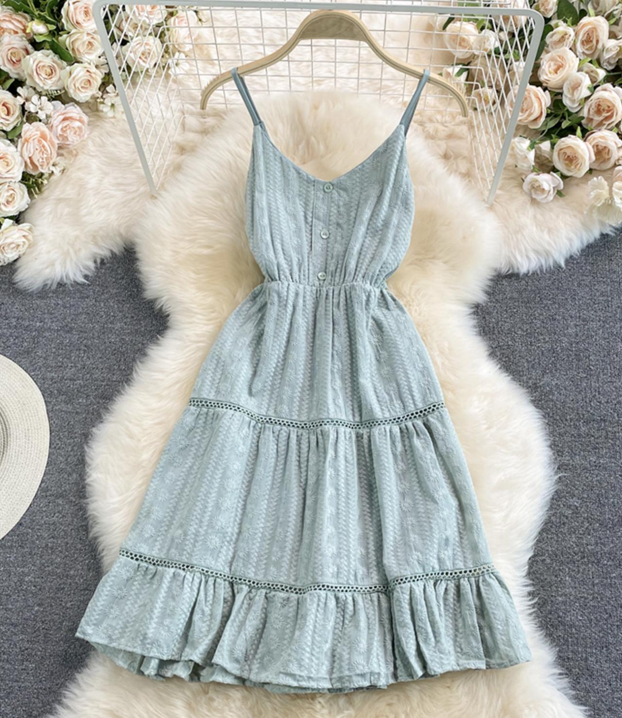 Cute v neck short dress fashion dress  654