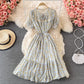 Sweet A line floral short dress fashion dress  565
