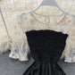 Black A line short dress fashion dress  633