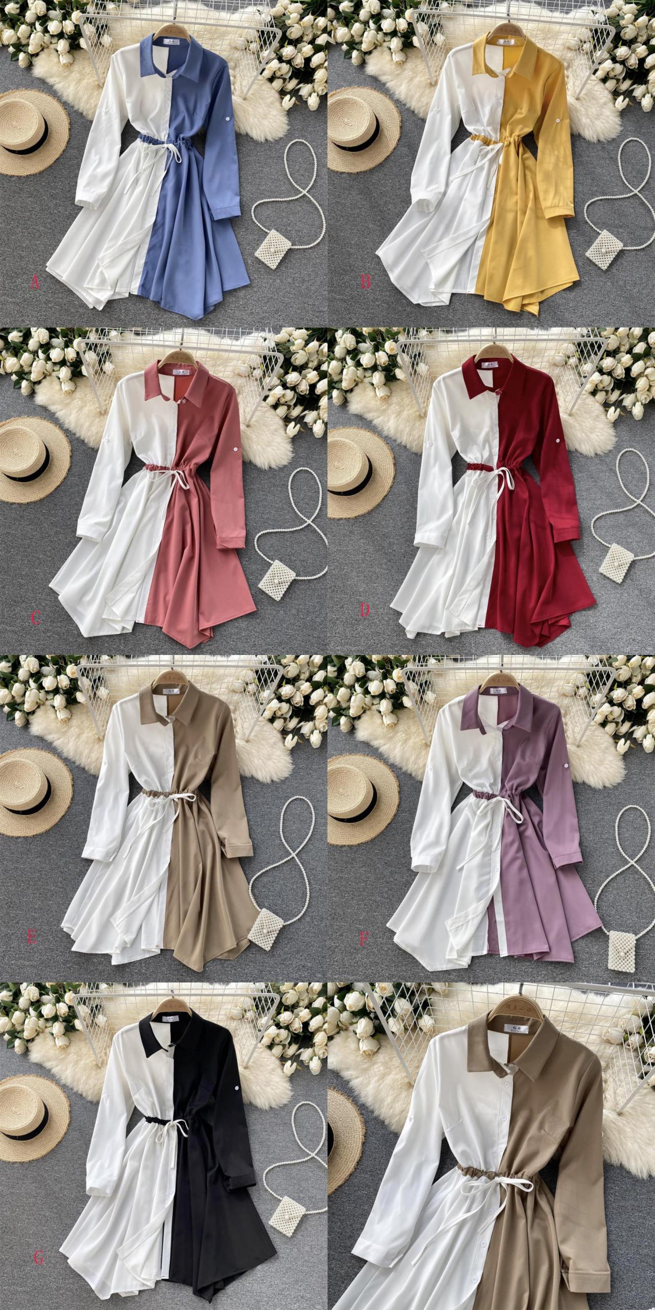 Stylish contrast A line dress  561