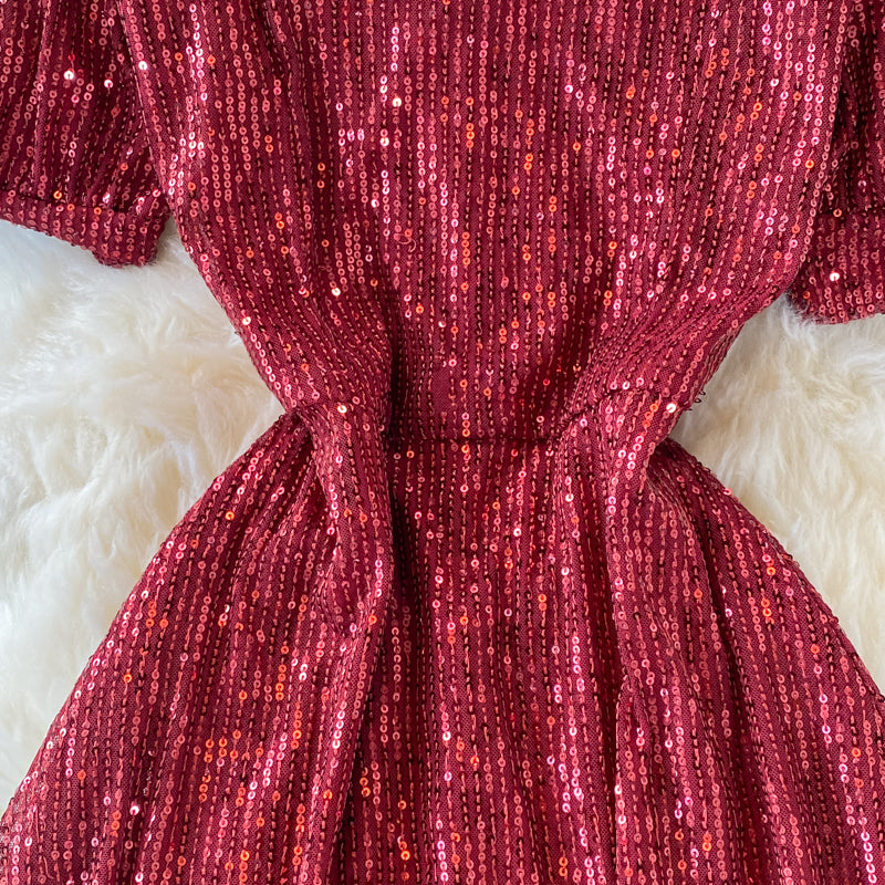 Shiny sequins long dress fashion dress  507