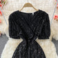 Robe à paillettes irrégulières mignonne et tendance 516
