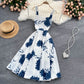Cute A line floral dress fashion dress  559