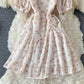 Cute A line floral dress  619