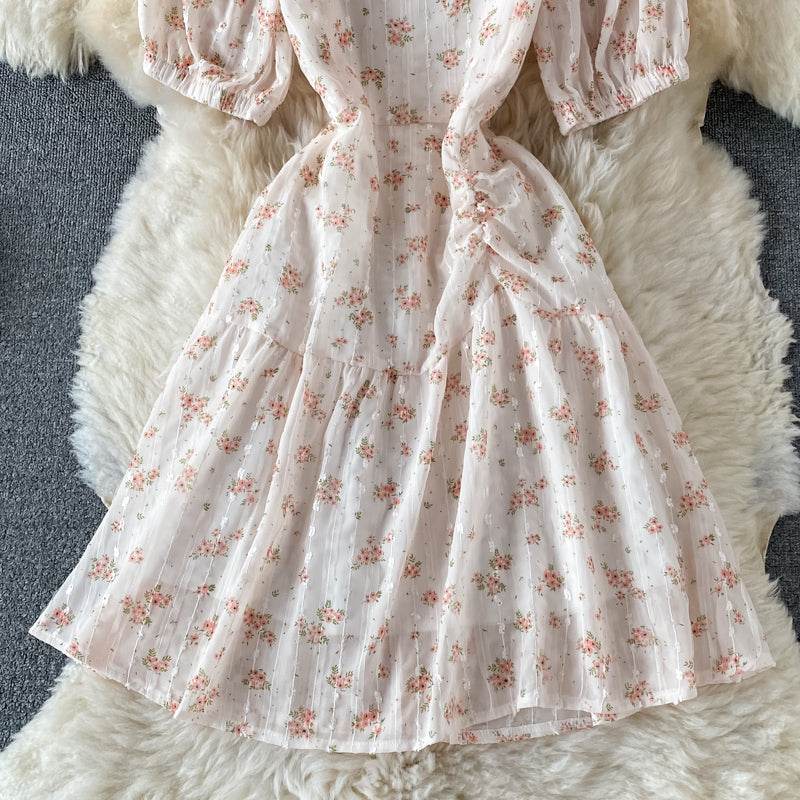 Cute A line floral dress  619