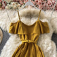Cute A line dress off shoulder fashion dress  695