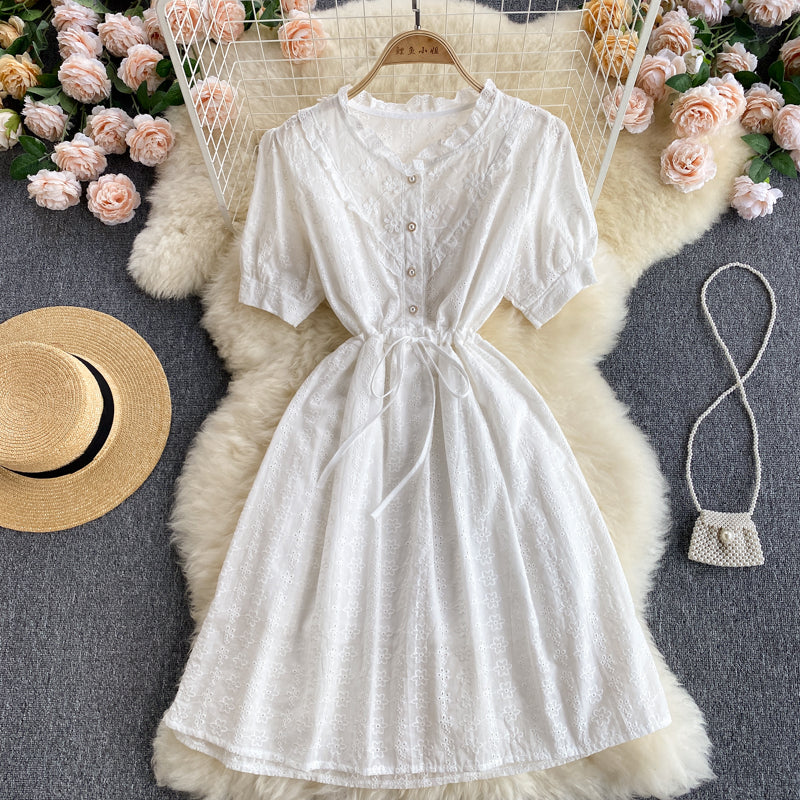 Sweet A line embroidered dress  584