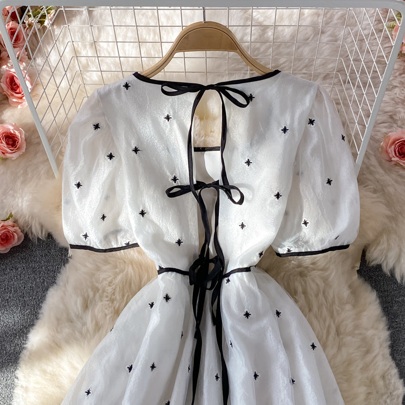 Cute A line flower applique dress fashion dress  523