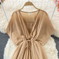 Cute v neck A line dress fashion dress  535