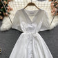 Simple v neck short dress fashion dress  563