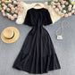 Robe trapèze à col rond et jolie robe tendance 521