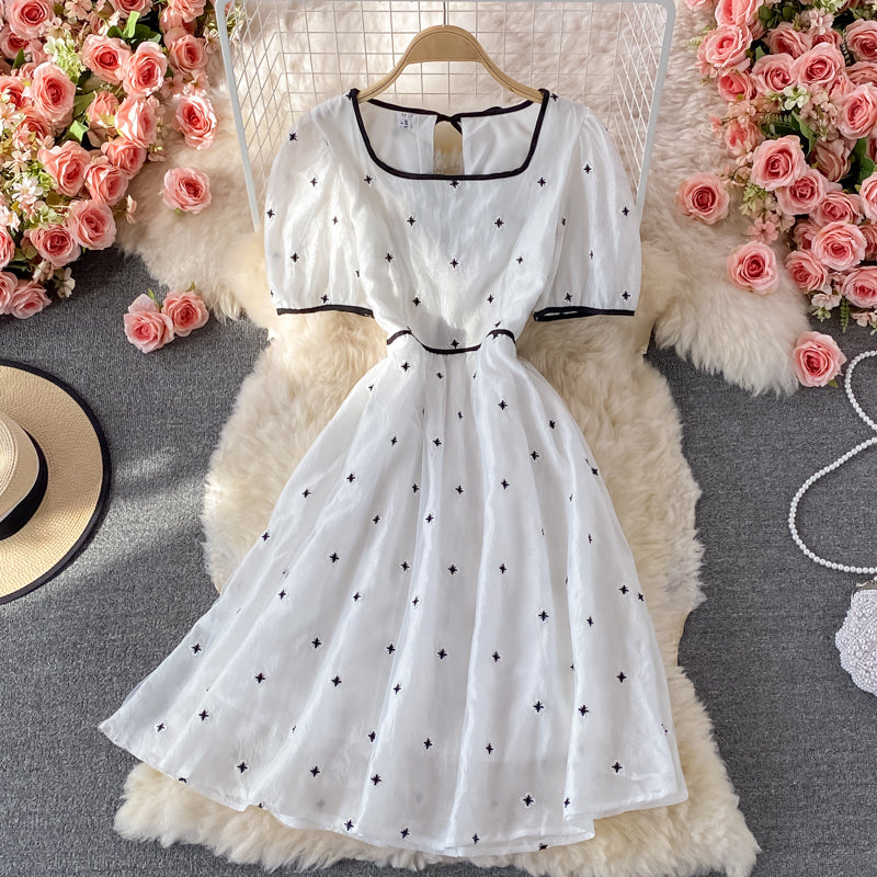 Cute A line flower applique dress fashion dress  523
