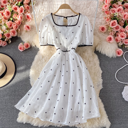 Cute A line flower applique dress fashion dress  523