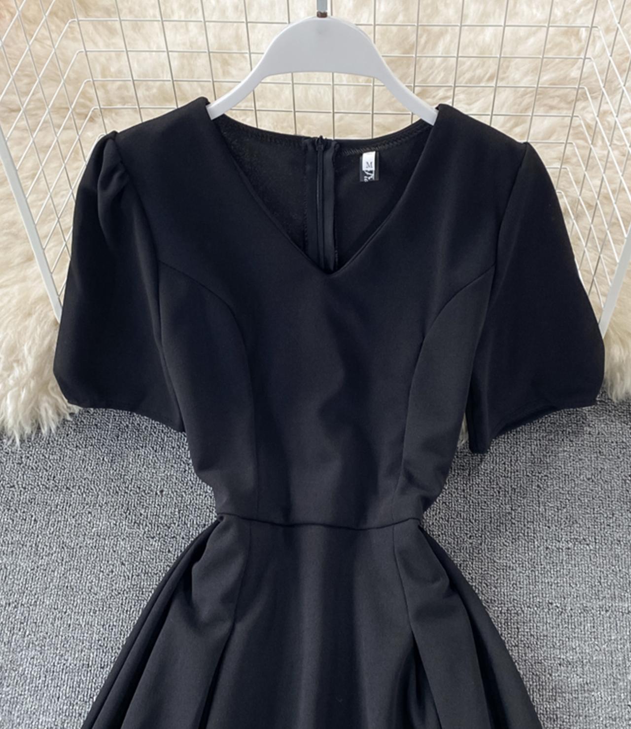 Simple v neck short dress fashion dress  659