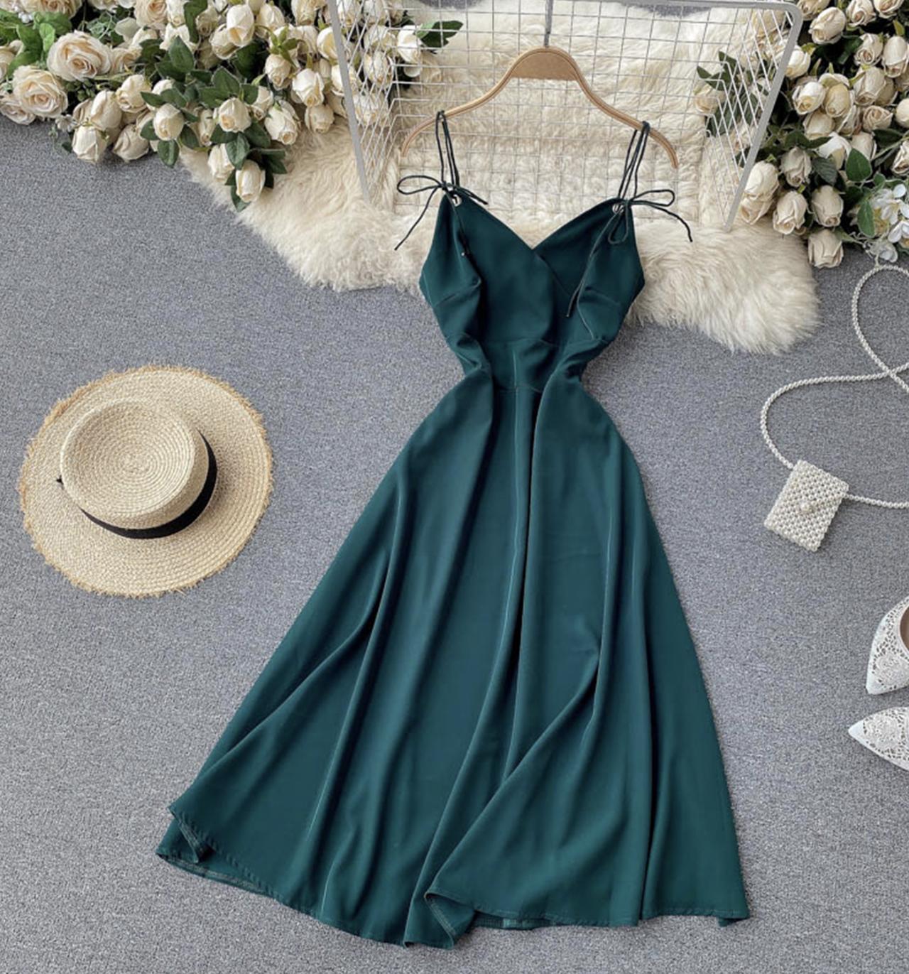 Simple A line short dress fashion dress  678