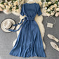 Simple v neck short dress fashion dress  647