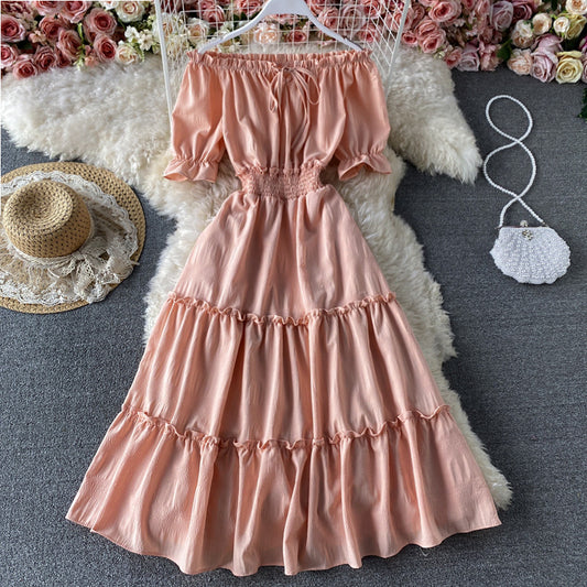 Robe courte à épaules dénudées et jolie robe tendance 590