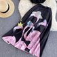 Black A line two pieces dress  666