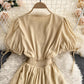 Simple v neck short dress fashion dress  664