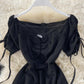 Black A line short dress fashion dress  656
