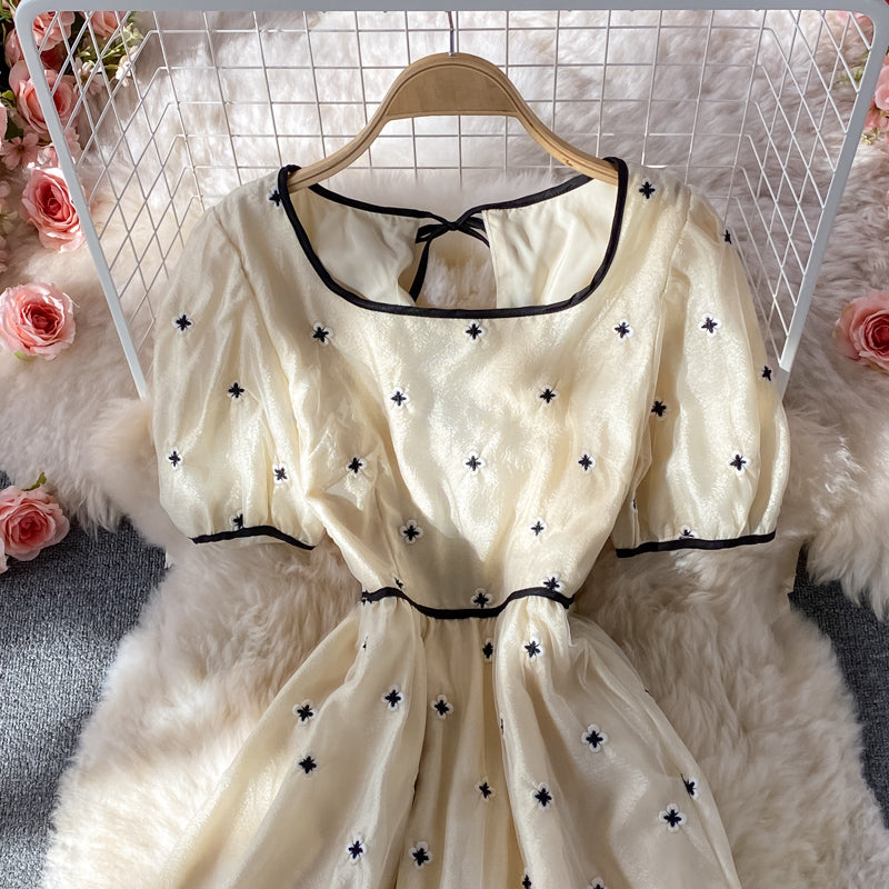 Cute A line flower applique dress fashion dress  523