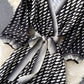New gradient color polka dot temperament mid-sleeve lace-up waist dress  596