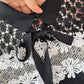 Cute lace short dress black A line dress  606