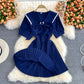 Blue A line short dress fashion dress  527