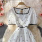 Cute A line flower applique dress fashion dress  523