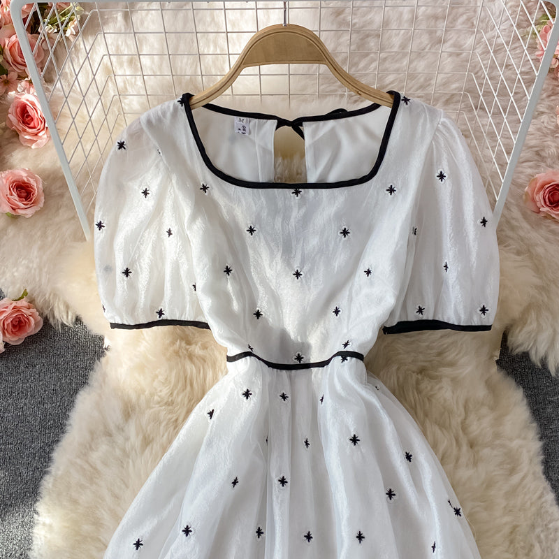 Cute A line flower applique dress fashion dress  523