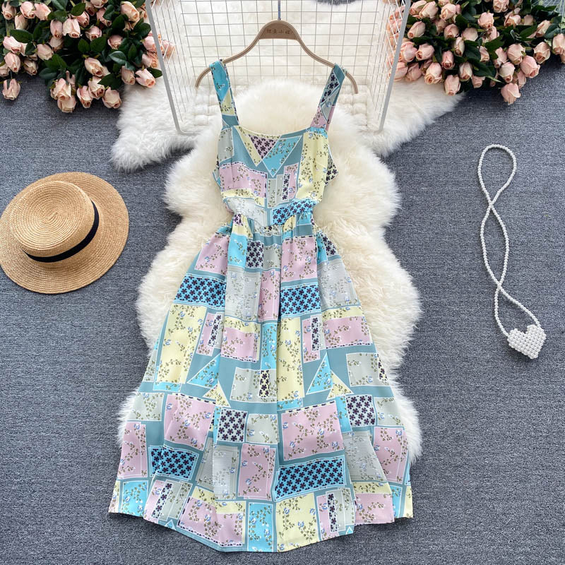 Cute A line floral dress fashion dress  559