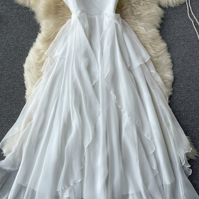 Robe courte en tulle à coupe trapèze mignonne et tendance 494